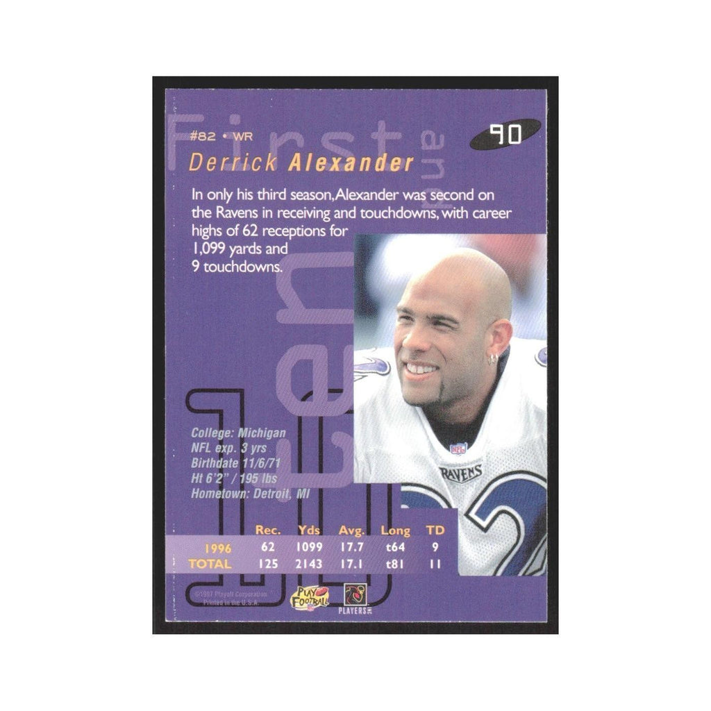 1997 Playoff First & Ten Derrick Alexander WR Ravens #90