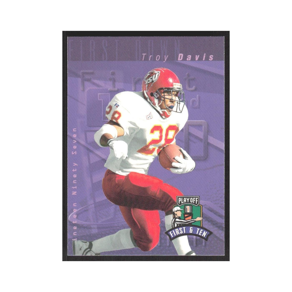 1997 Playoff First & Ten Troy Davis RC Saints #77