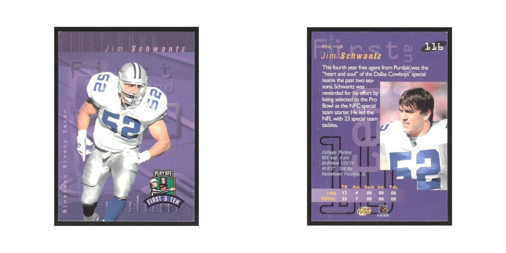 1997 Playoff First & Ten Jim Schwantz Cowboys #116
