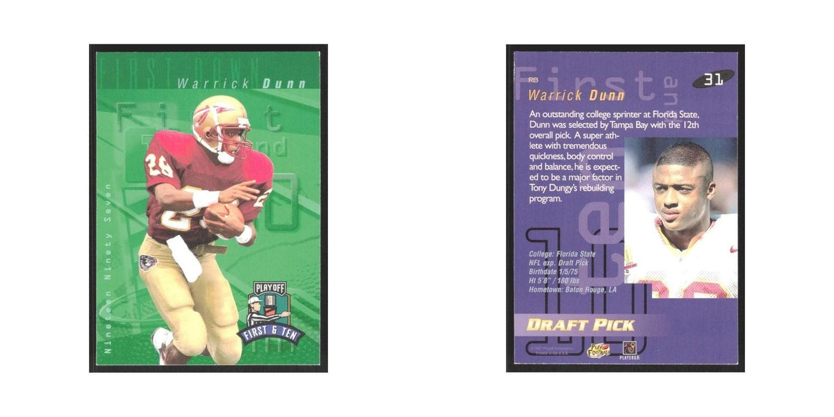1997 Playoff First & Ten Warrick Dunn RC Buccaneers #31