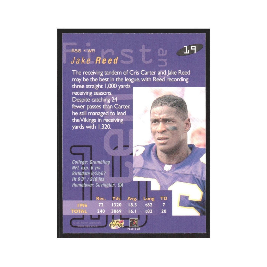 1997 Playoff First & Ten Jake Reed Vikings #19