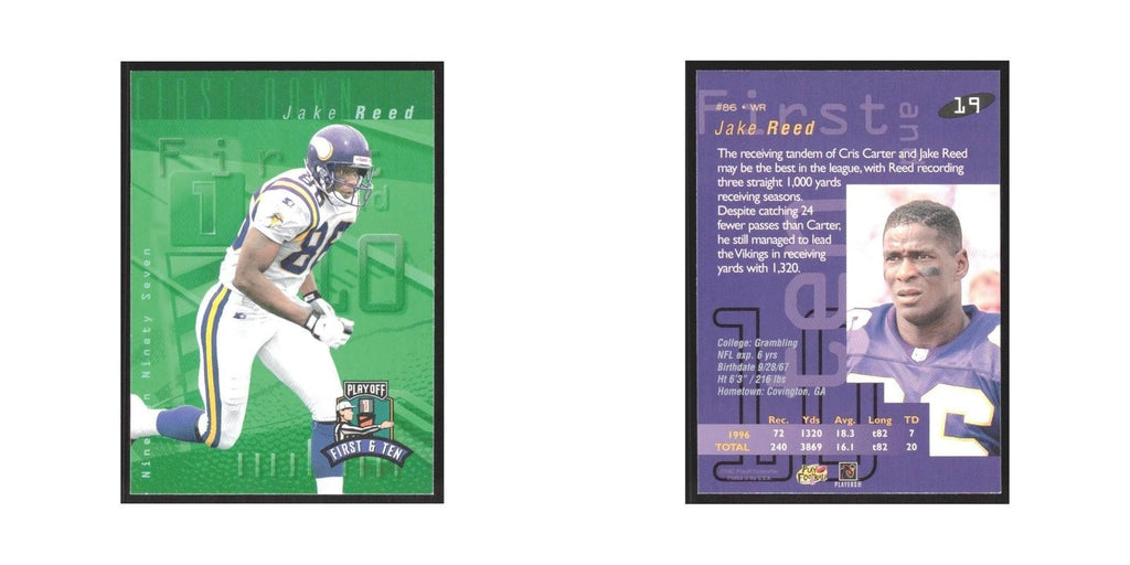 1997 Playoff First & Ten Jake Reed Vikings #19