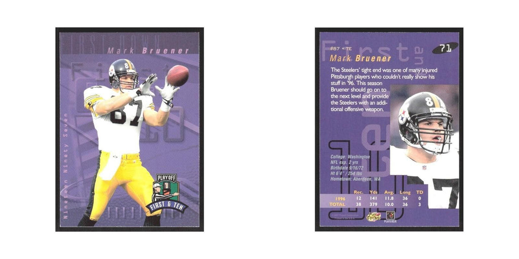 1997 Playoff First & Ten Mark Bruener Steelers #71