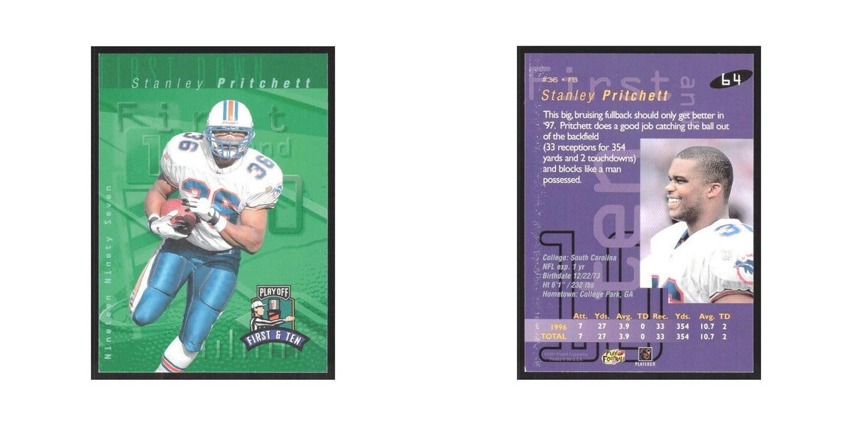 1997 Playoff First & Ten Stanley Pritchett Dolphins #64