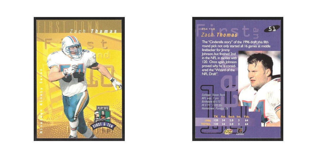 1997 Playoff First & Ten Zach Thomas Dolphins #51