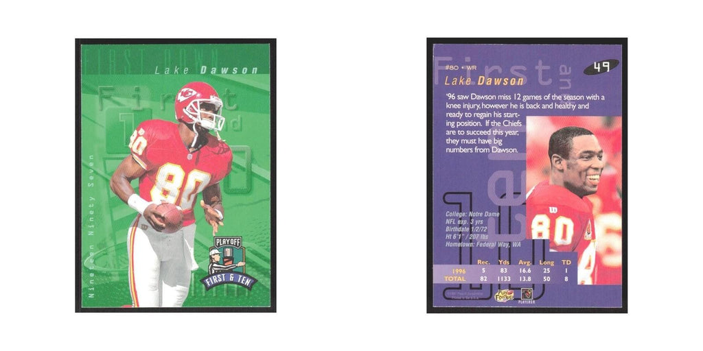 1997 Playoff First & Ten Lake Dawson Chiefs #49
