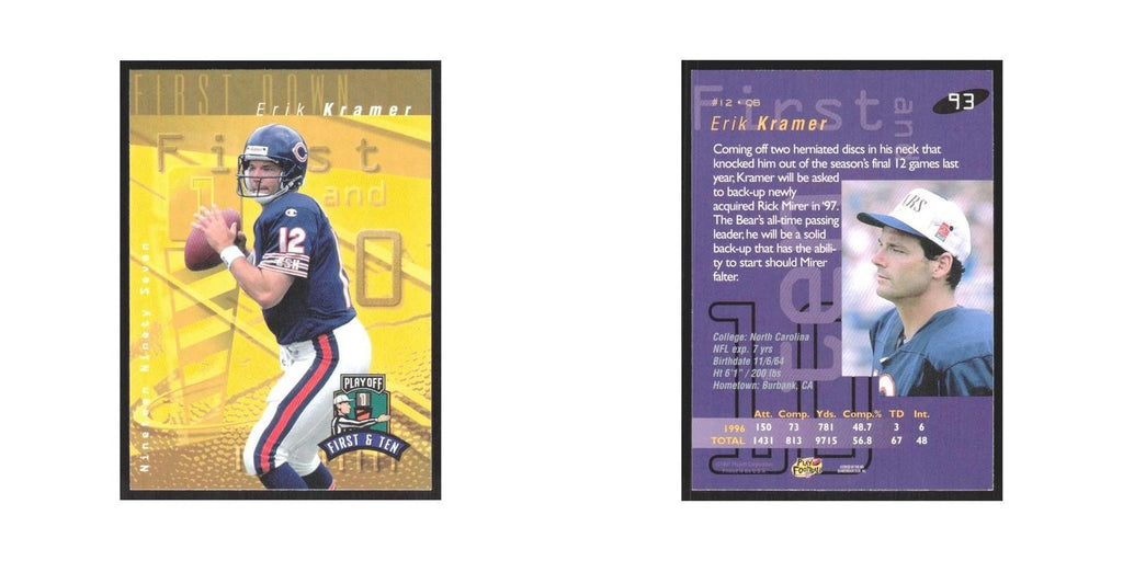 1997 Playoff First & Ten Erik Kramer Bears #93