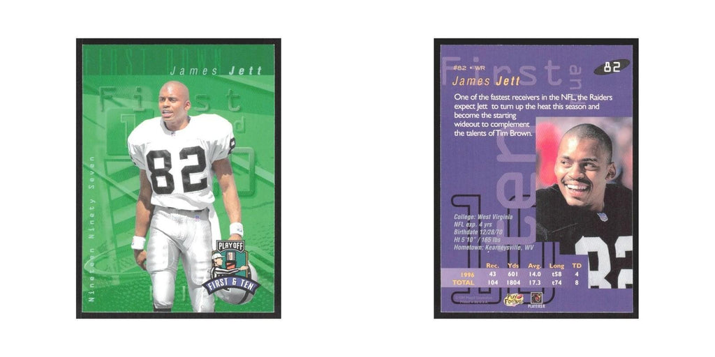 1997 Playoff First & Ten James Jett Raiders #82