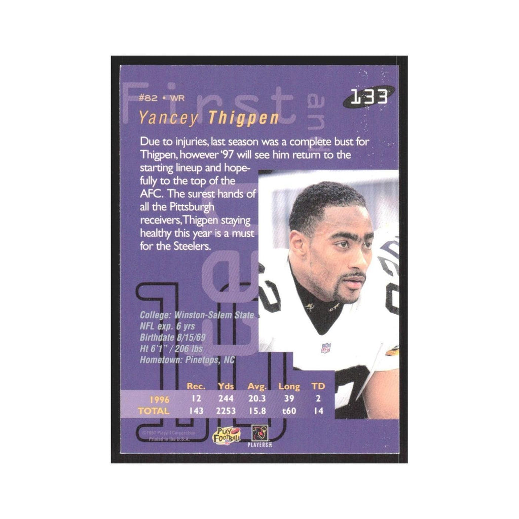 1997 Playoff First & Ten Yancey Thigpen Steelers #133