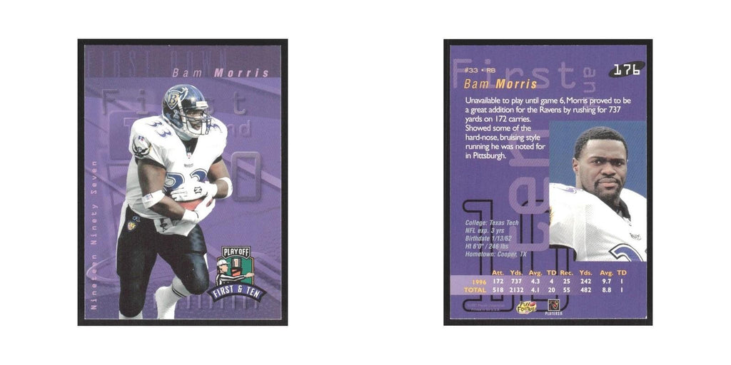 1997 Playoff First & Ten Bam Morris Ravens #176