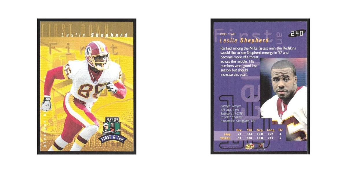 1997 Playoff First & Ten Leslie Shepherd Redskins #240