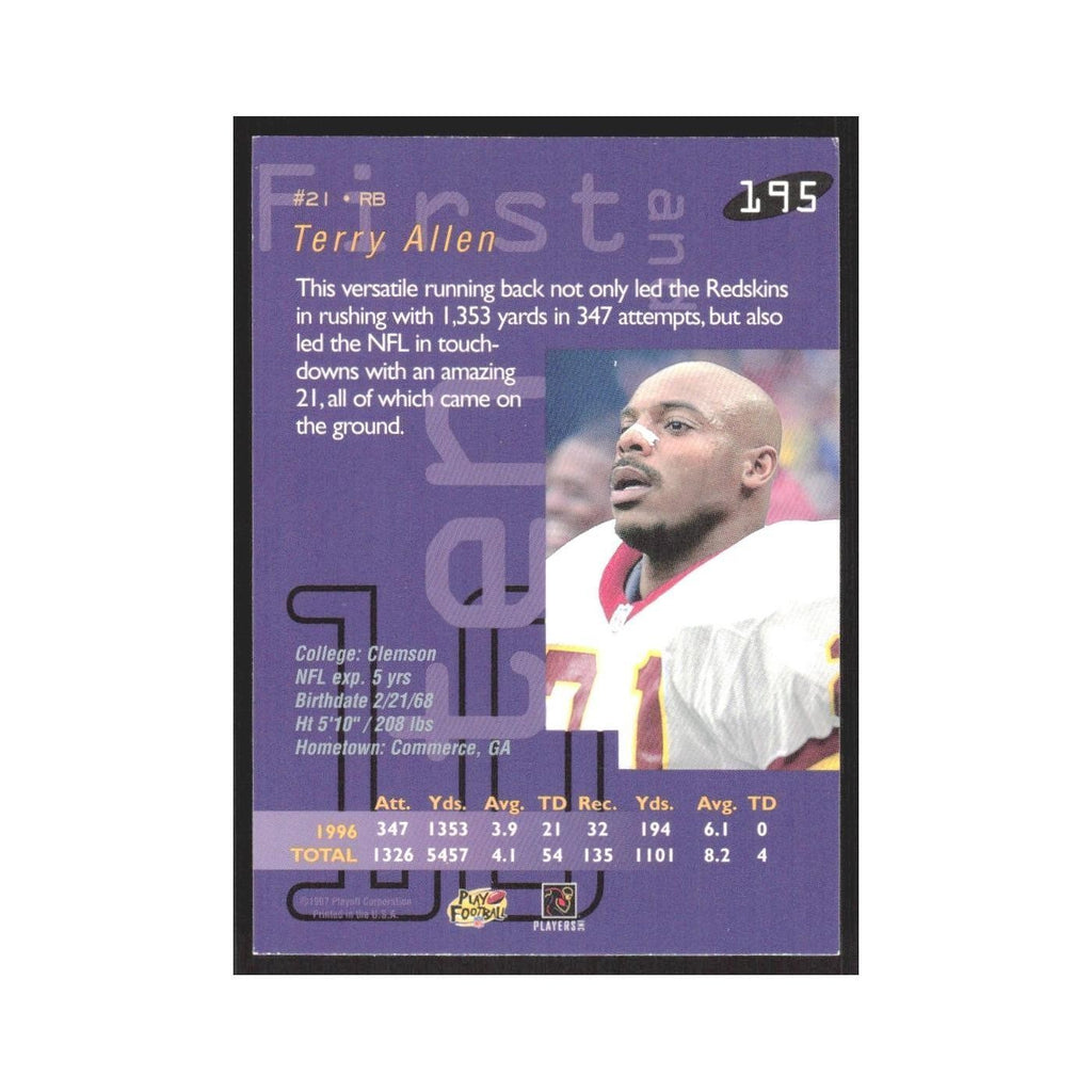 1997 Playoff First & Ten Terry Allen Redskins #195