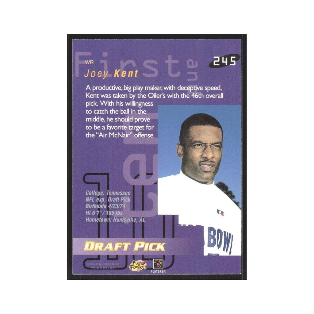 1997 Playoff First & Ten Joey Kent RC Houston Oilers #245
