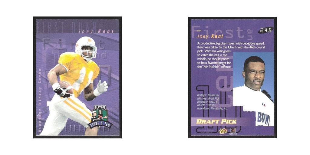 1997 Playoff First & Ten Joey Kent RC Houston Oilers #245