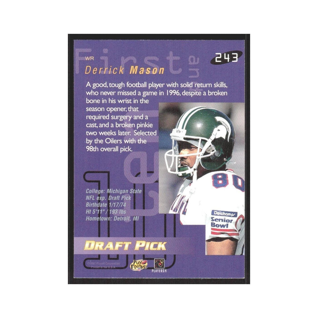 1997 Playoff First & Ten Derrick Mason RC Houston Oilers #243