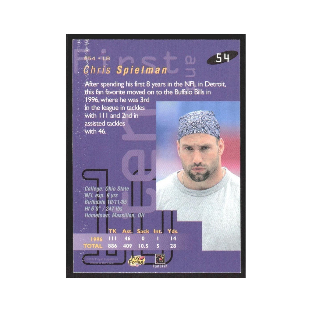 1997 Playoff First & Ten Chris Spielman Bills #54
