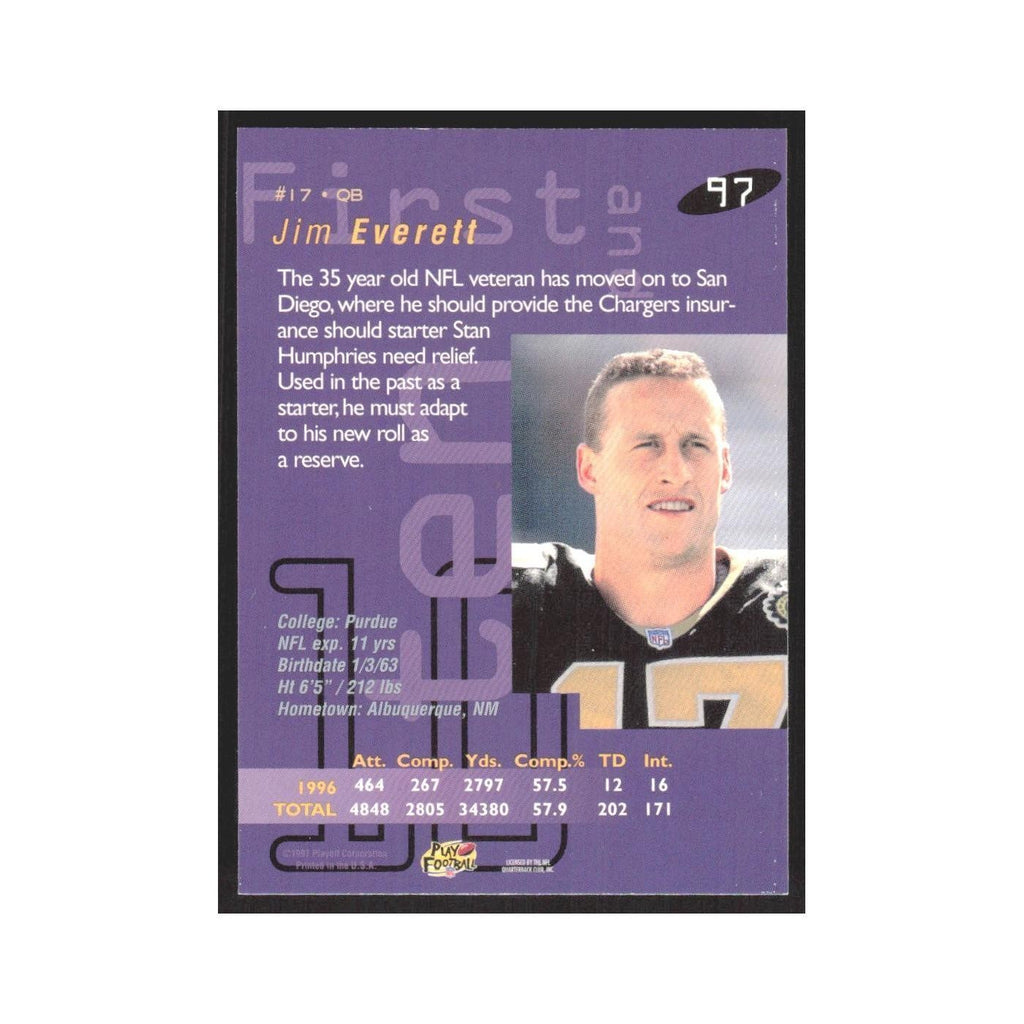 1997 Playoff First & Ten Jim Everett Saints #97
