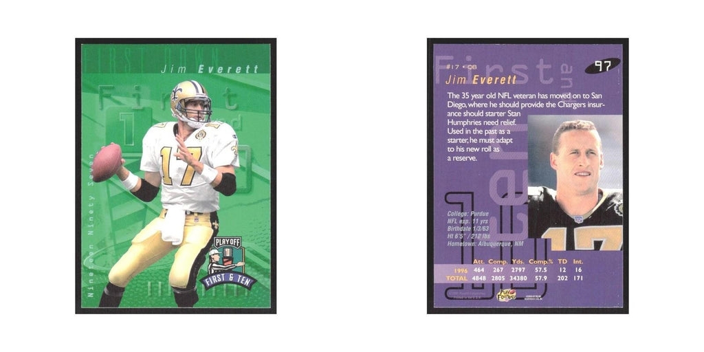 1997 Playoff First & Ten Jim Everett Saints #97