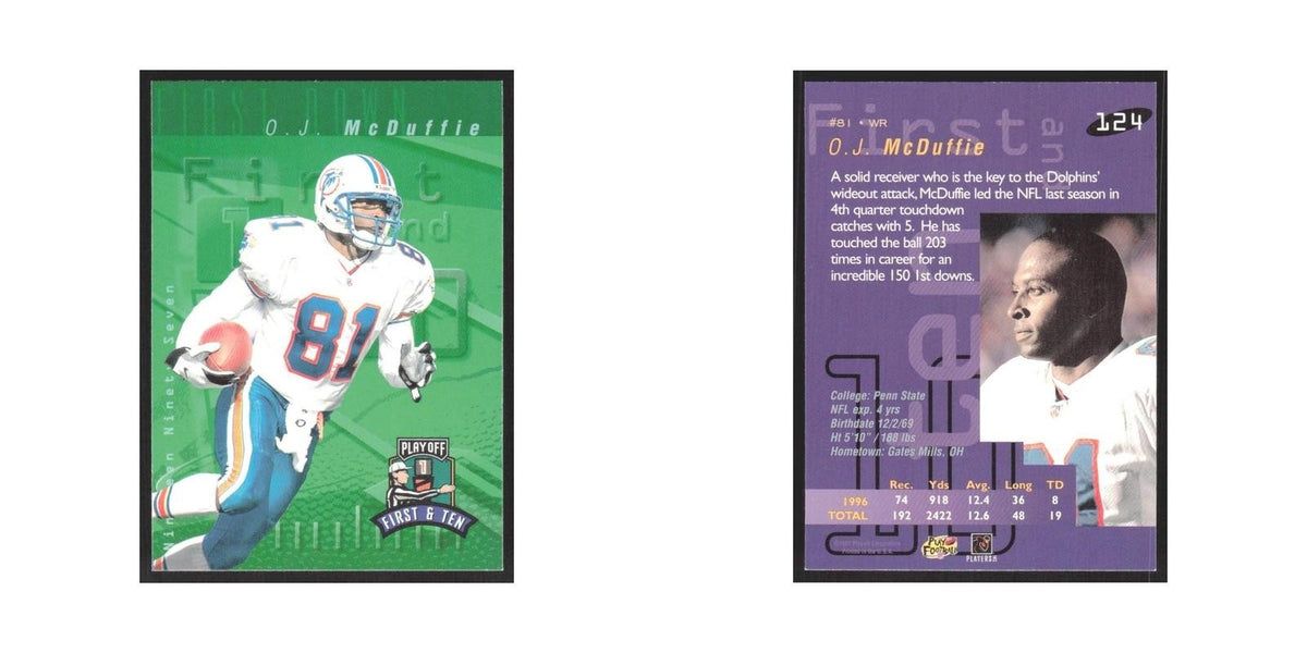 1997 Playoff First & Ten O.J. McDuffie Dolphins #124