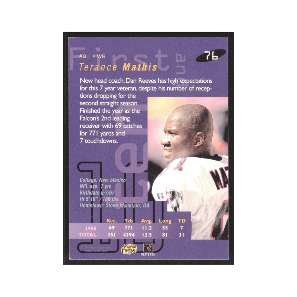 1997 Playoff First & Ten Terance Mathis Falcons #76