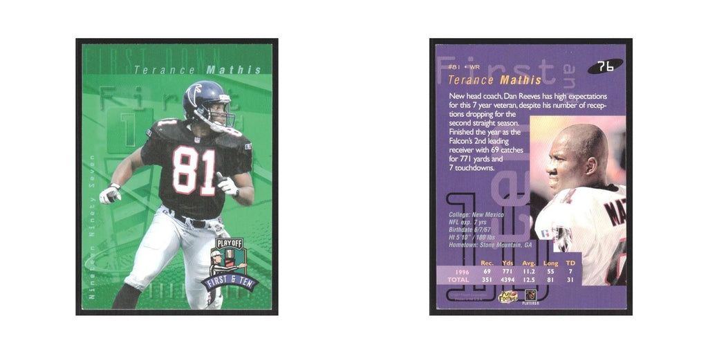 1997 Playoff First & Ten Terance Mathis Falcons #76