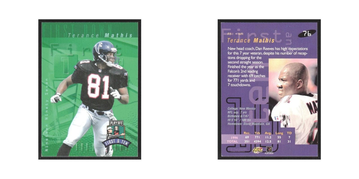 1997 Playoff First & Ten Terance Mathis Falcons #76