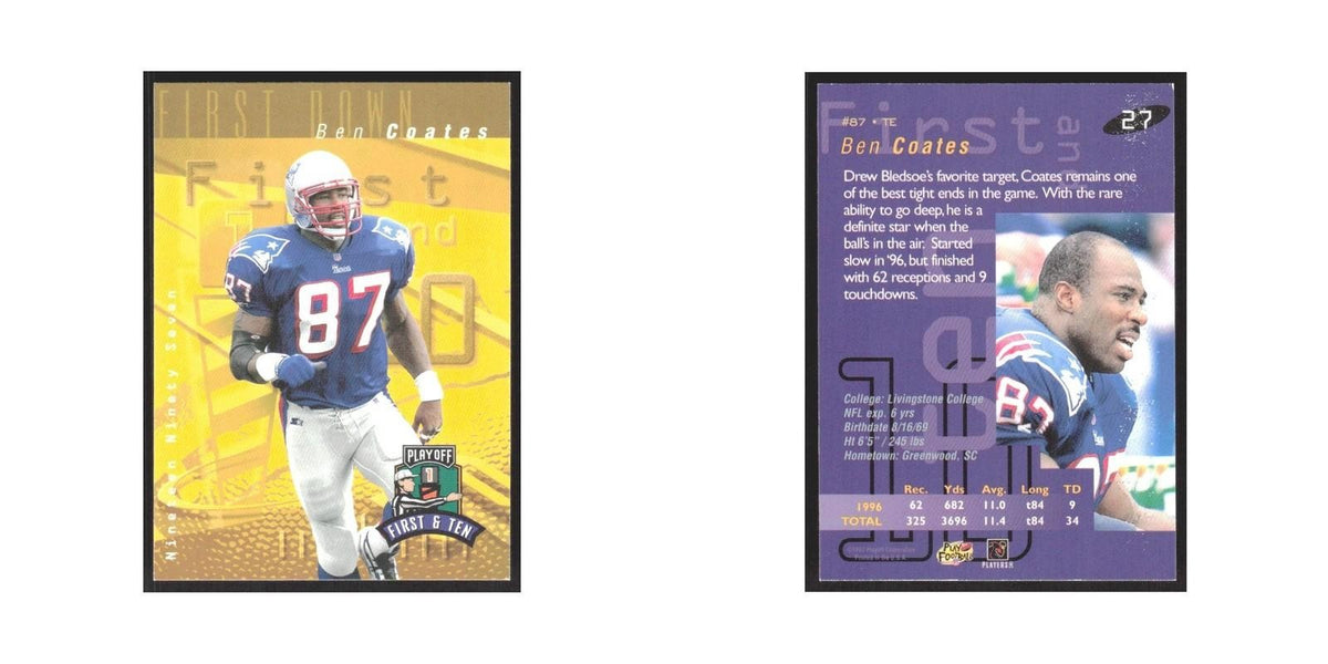 1997 Playoff First & Ten Ben Coates Patriots #27