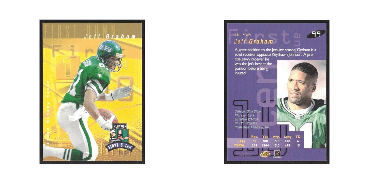 1997 Playoff First & Ten Jeff Graham Jets #99