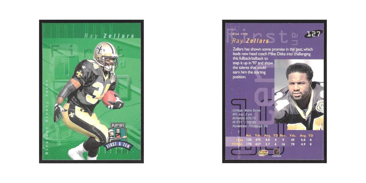 1997 Playoff First & Ten Ray Zellars Saints #127