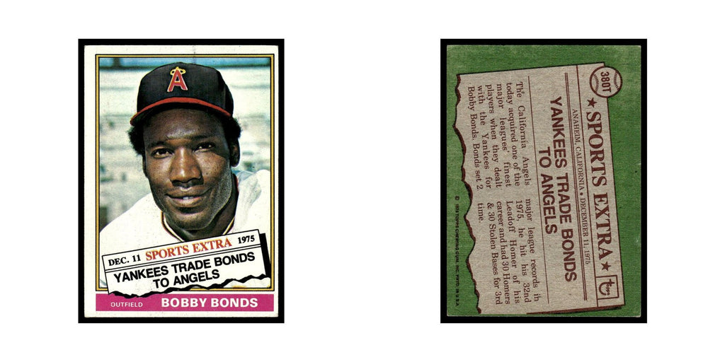 Bobby Bonds 1976 Topps Traded #380T California Angels Baseball Card EX