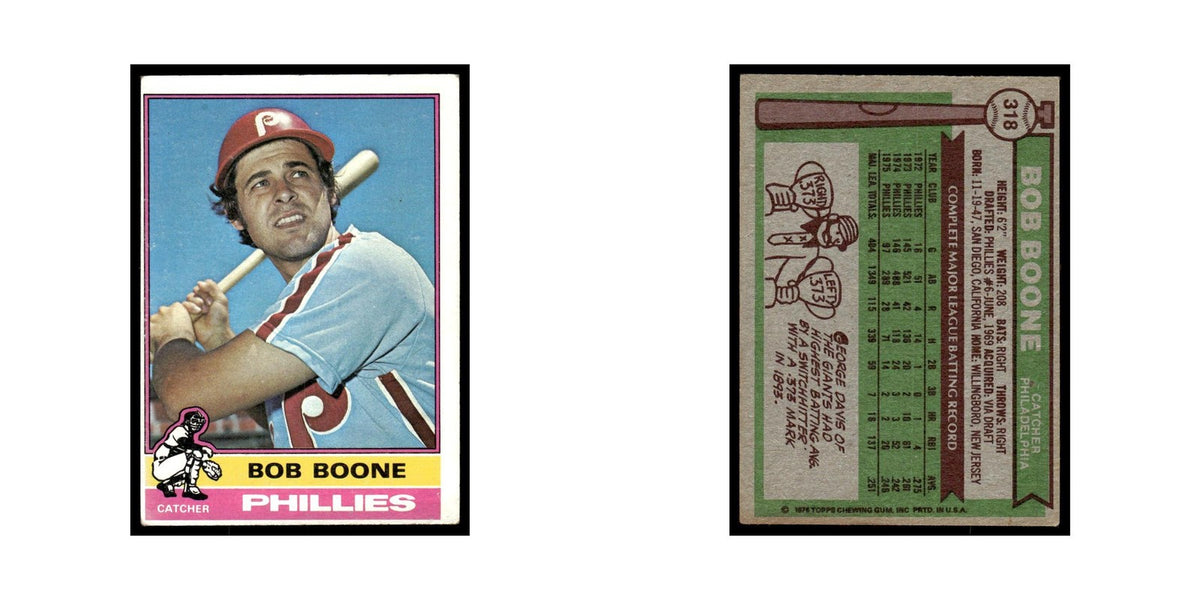 Bob Boone 1976 Topps #318 Philadelphia Phillies Baseball Card EX