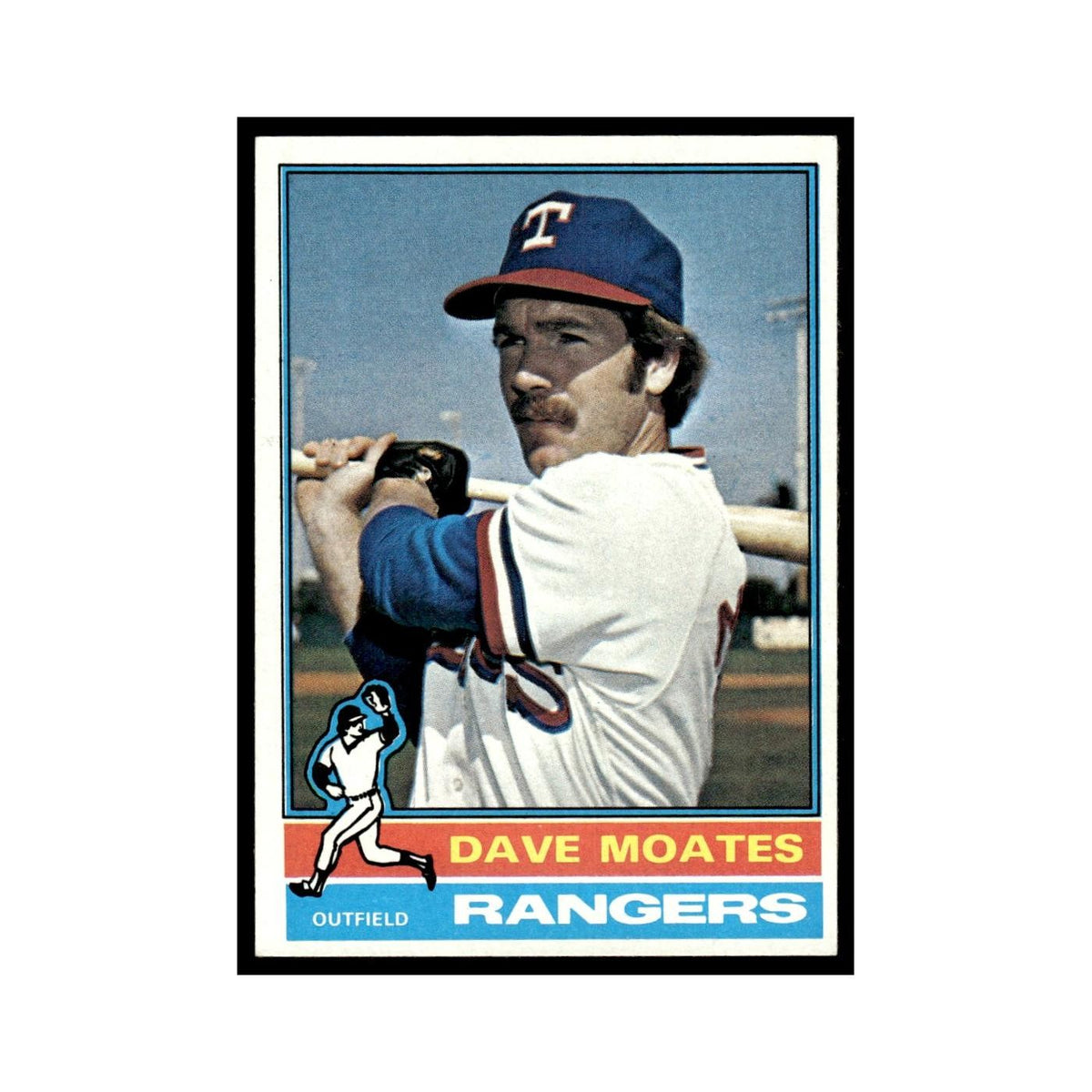 Dave Moates Rookie 1976 Topps #327 Texas Rangers Baseball Card EX