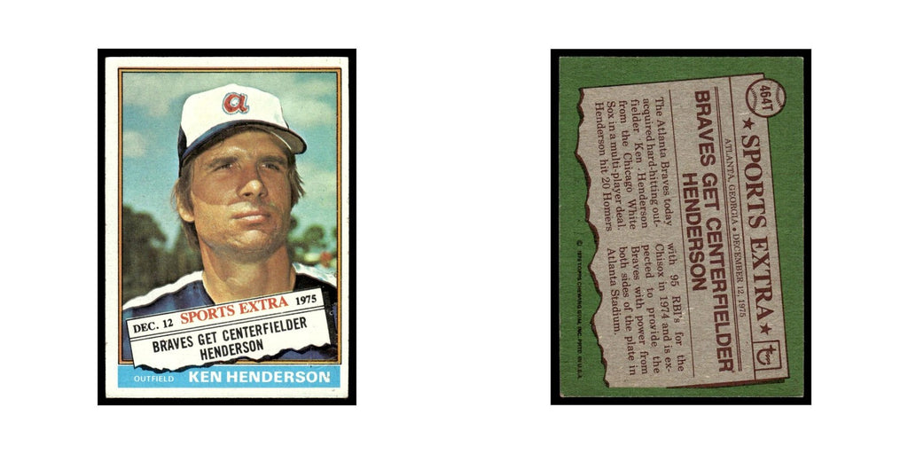 Ken Henderson 1976 Topps Traded #464T Atlanta Braves Baseball Card EX