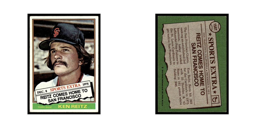 Ken Reitz 1976 Topps Traded #158T San Francisco Giants Baseball Card EX