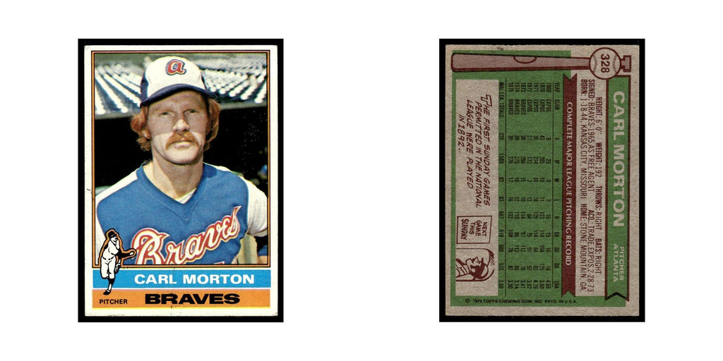 Carl Morton 1976 Topps #328 Atlanta Braves Baseball Card EX