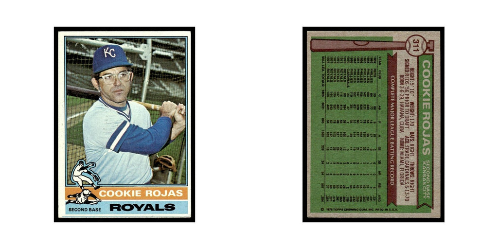 Cookie Rojas 1976 Topps #311 Kansas City Royals Baseball Card EX