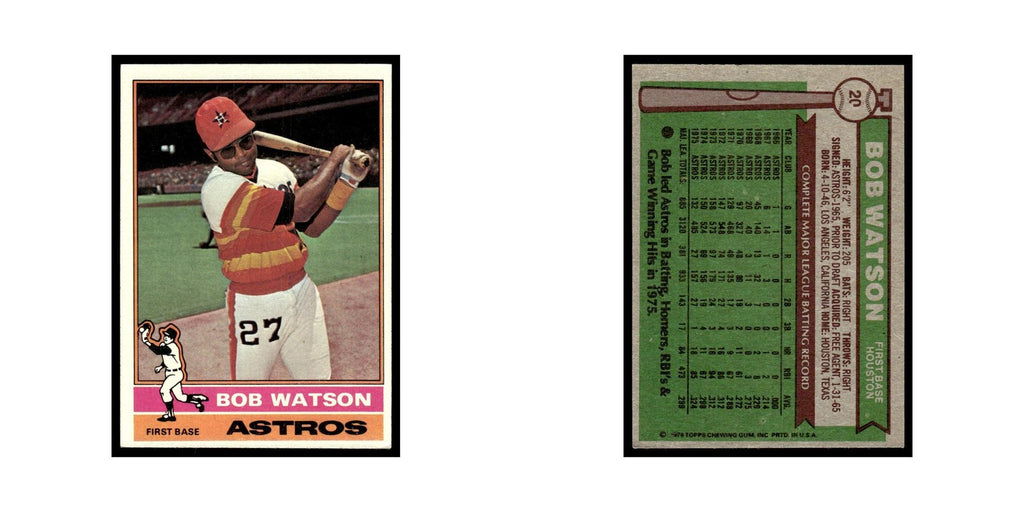 Bob Watson 1976 Topps #20 Houston Astros Baseball Card EX