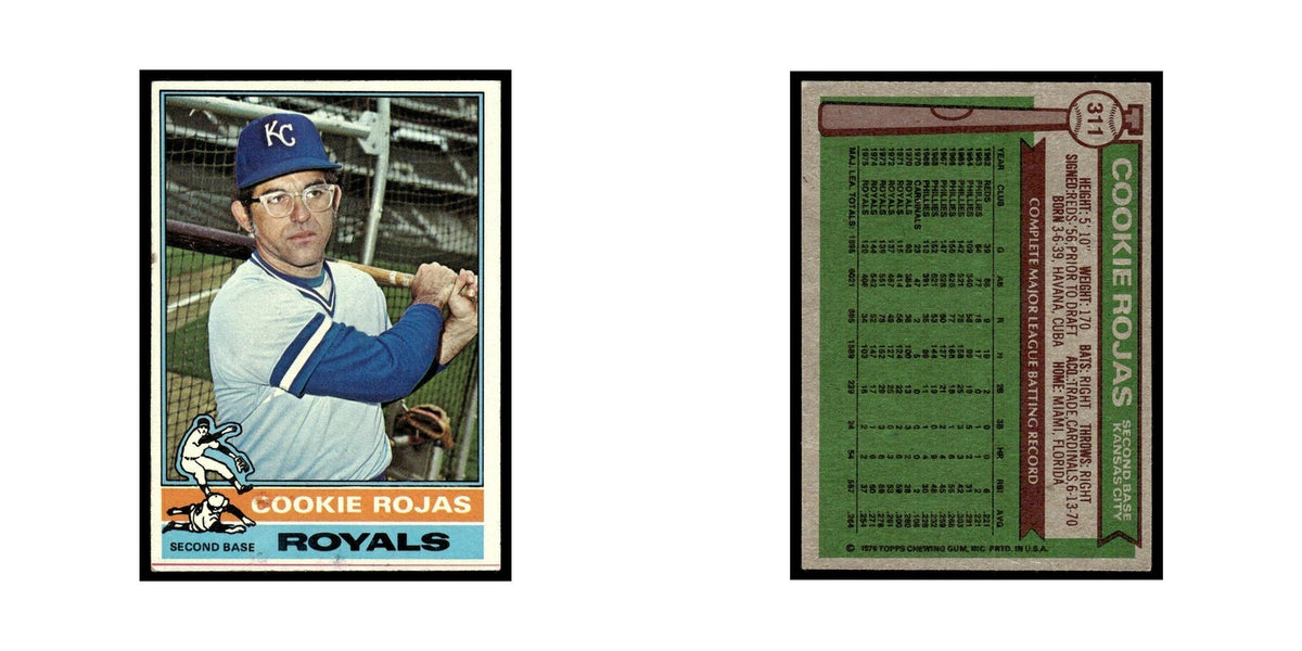 Cookie Rojas 1976 Topps #311 Kansas City Royals Baseball Card EX