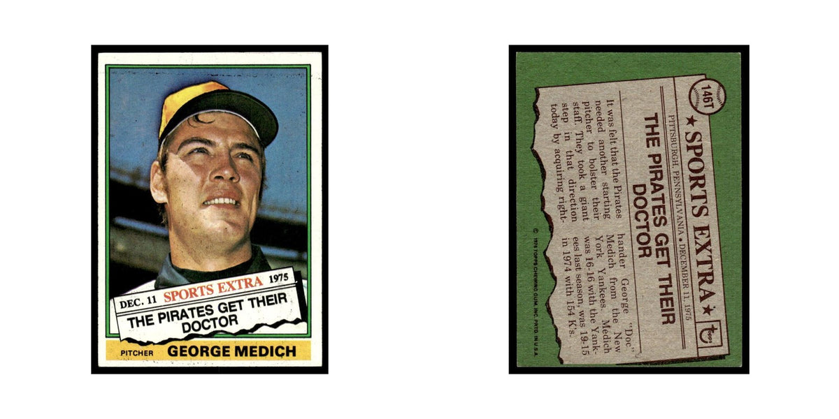 George Doc Medich 1976 Topps Traded #146T Pittsburgh Pirates Baseball Card EX