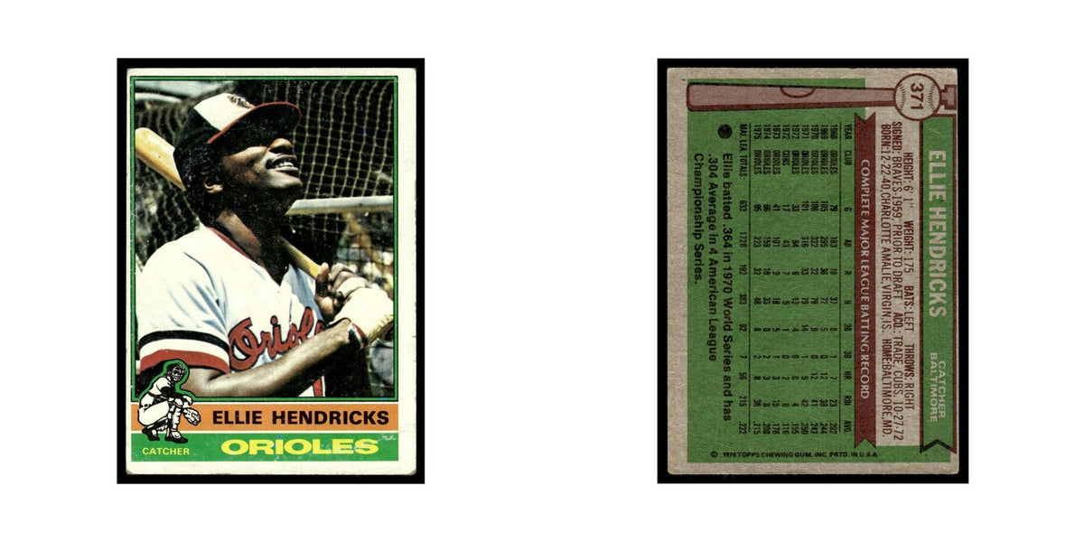 Ellie Hendricks 1976 Topps #371 Baltimore Orioles Baseball Card EX
