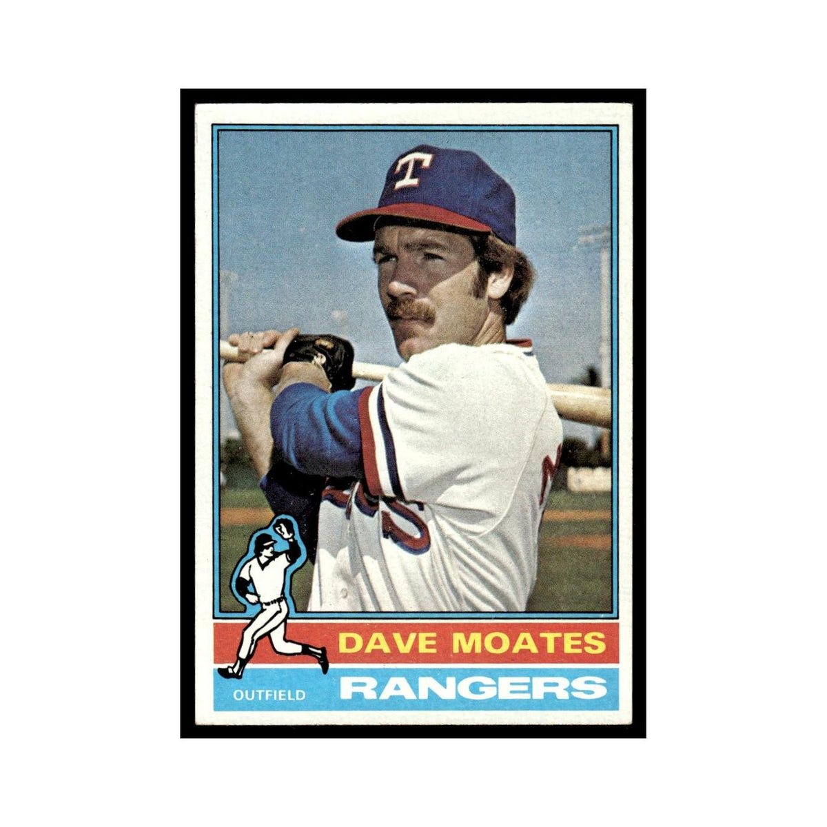 Dave Moates Rookie 1976 Topps #327 Texas Rangers Baseball Card EX
