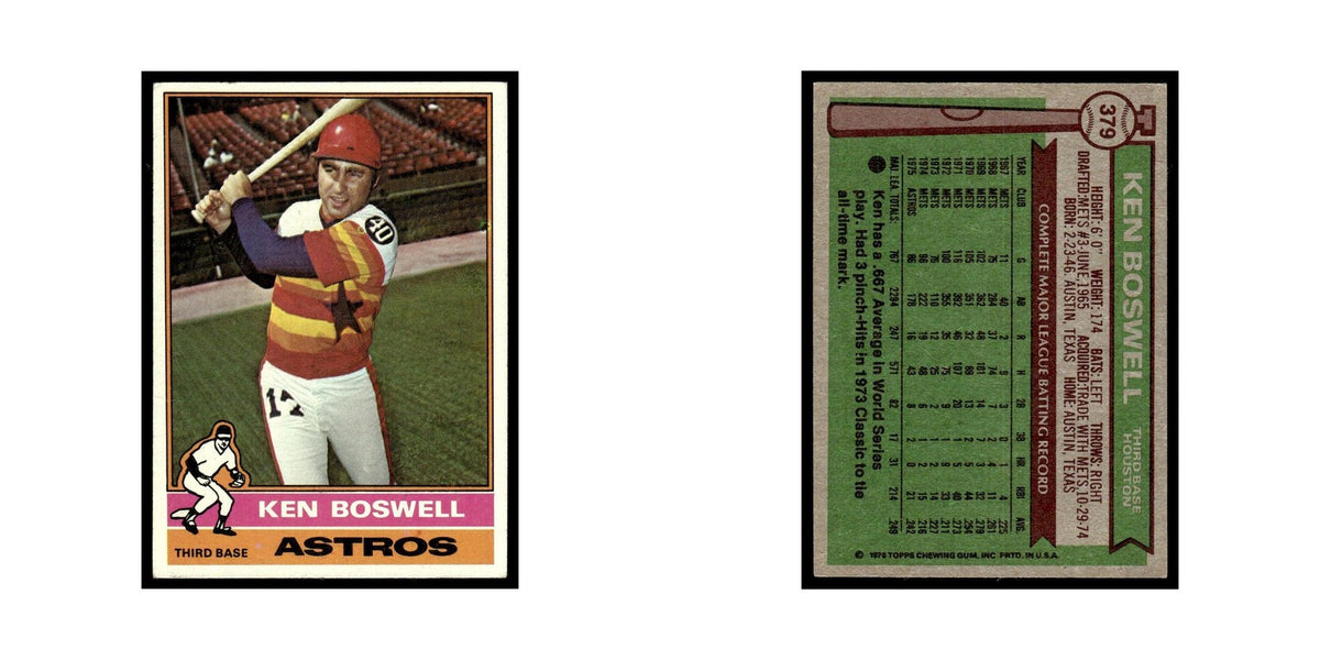 Ken Boswell 1976 Topps #379 Houston Astros Baseball Card EX
