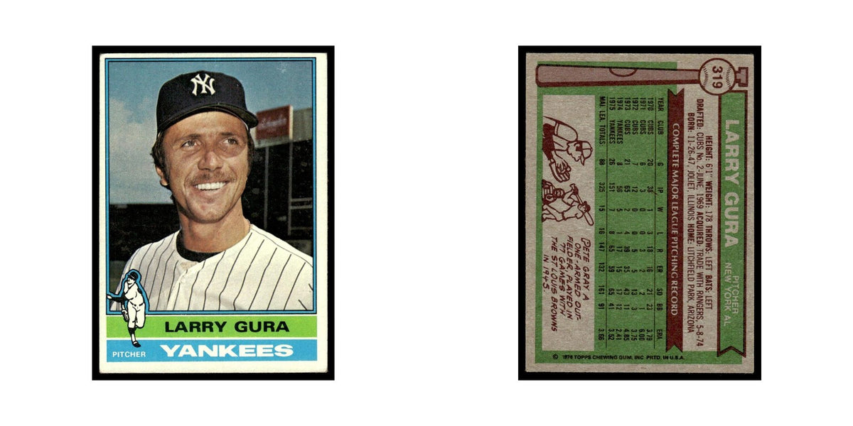 Larry Gura 1976 Topps #319 New York Yankees Baseball Card EX