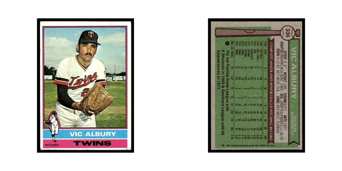 Vic Albury 1976 Topps #336 Minnesota Twins Baseball Card EX