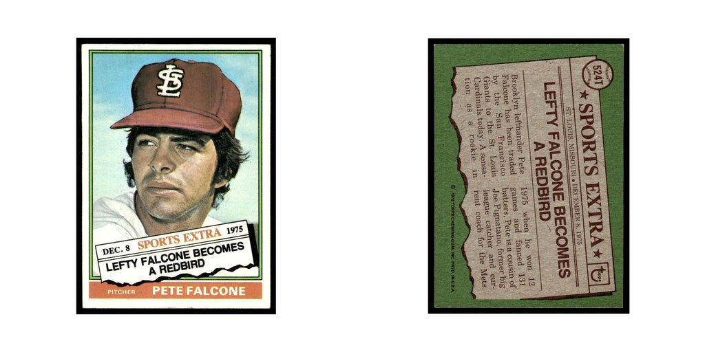 Pete Falcone 1976 Topps Traded #524T St. Louis Cardinals Baseball Card EX