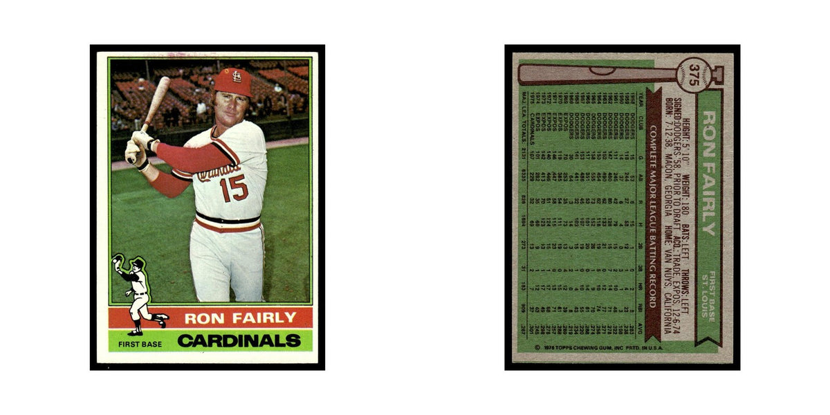 Ron Fairly 1976 Topps #375 Los Angeles Dodgers Baseball Card EX