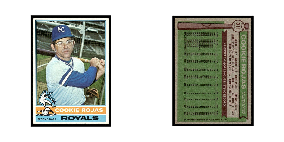 Cookie Rojas 1976 Topps #311 Kansas City Royals Baseball Card EX
