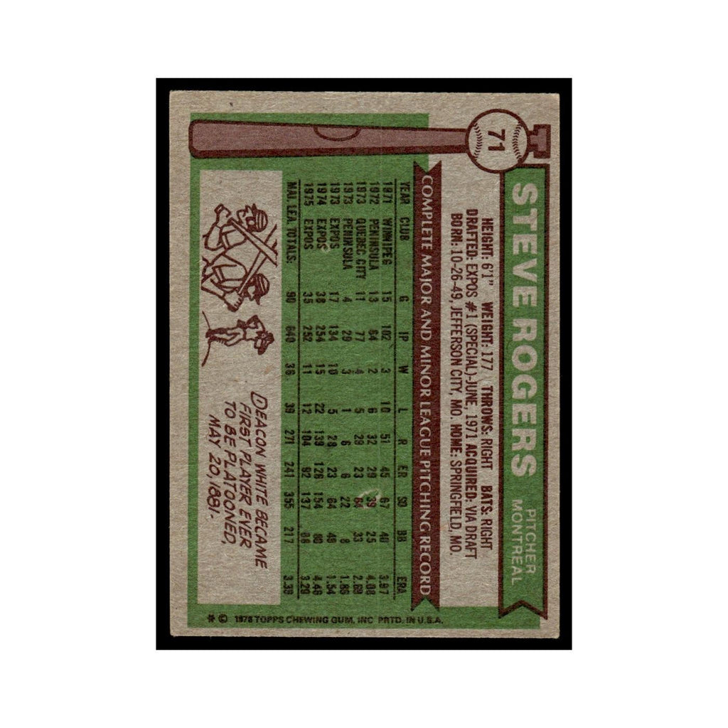 Steve Rogers 1976 Topps #71 Montreal Expos Baseball Card EX