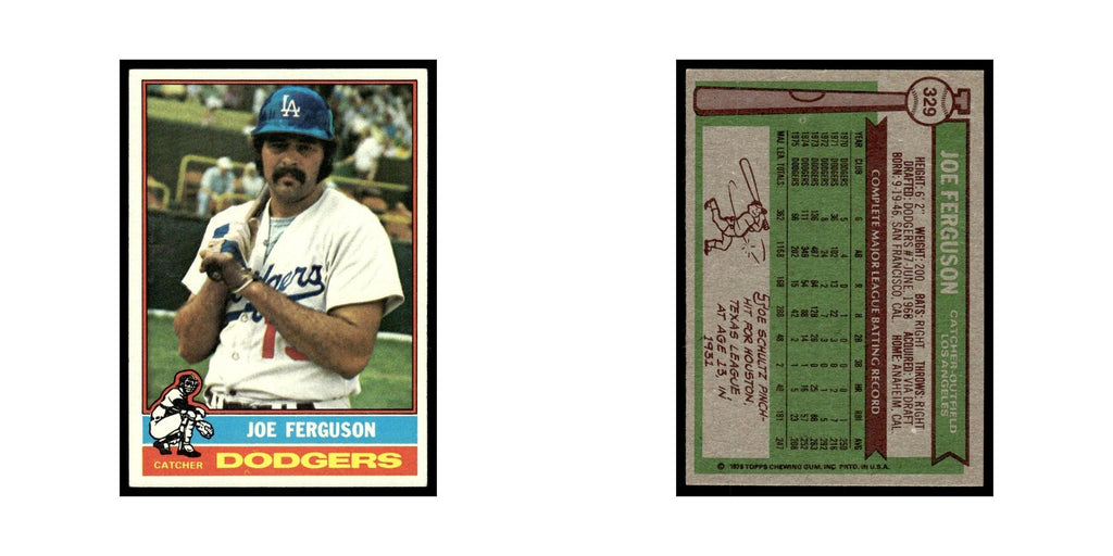 Joe Ferguson 1976 Topps #329 Los Angeles Dodgers Baseball Card EX