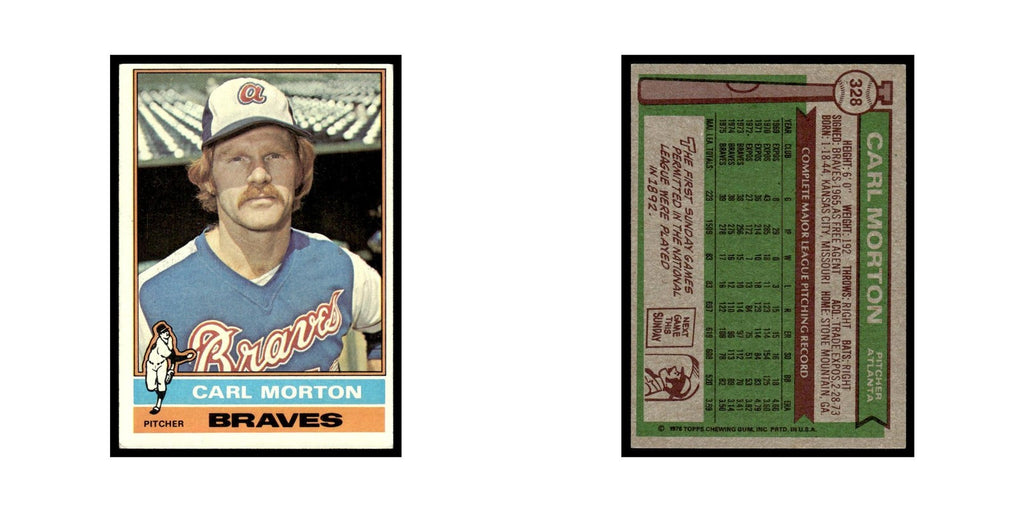 Carl Morton 1976 Topps #328 Atlanta Braves Baseball Card EX